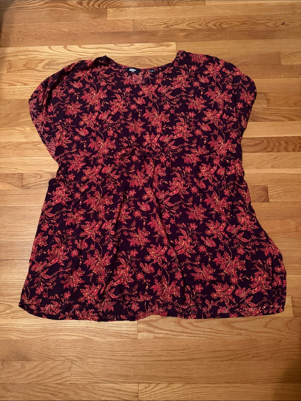 Lands' End Navy Coverup with pink‎ and purple Floral Print